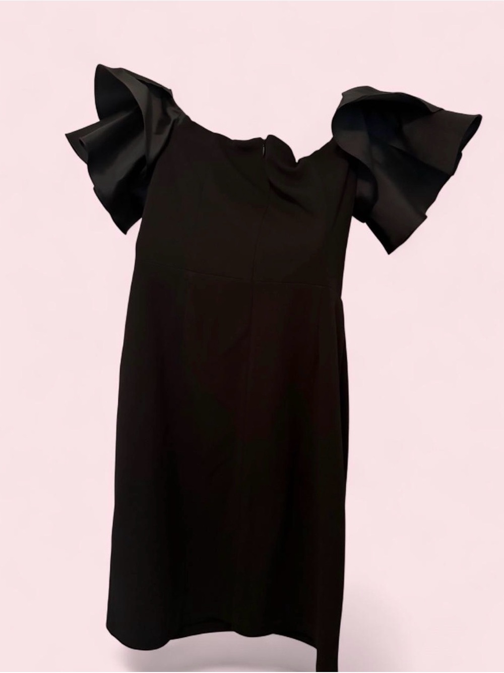 Eliza J Black Midi Dress with Statement Ruffle Sleeves